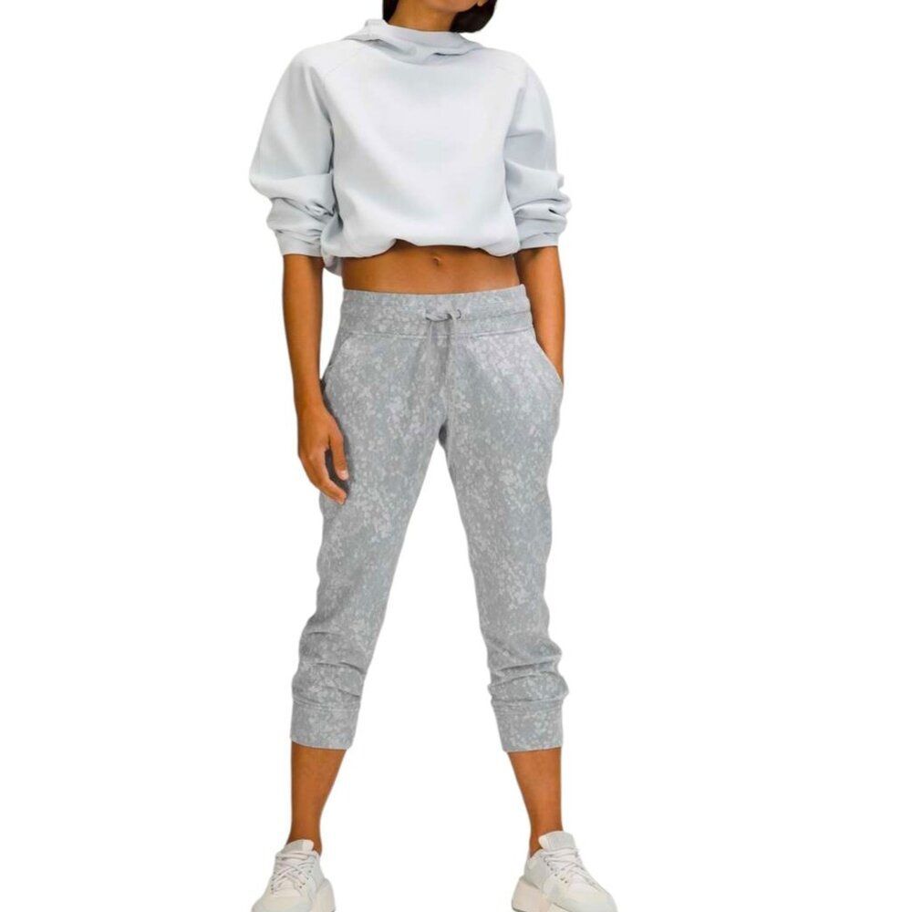 Lululemon Ready‎ to Rulu Jogger Crop Size 4 Grey Silver Active Bottom W6B0JS
